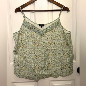 1. STATE Women's Light Blue Floral Print Tank Top Size XL